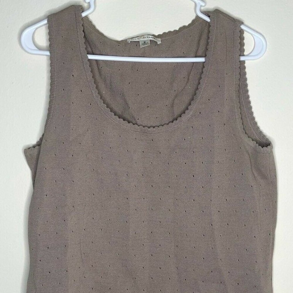 St. John Knit Tank Top Brown Sleeveless M Vintage